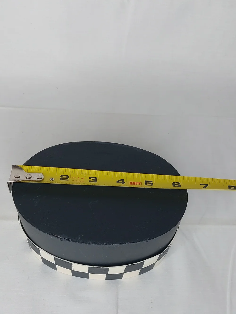 Decorative Black & White Check Farmhouse Storage Hat Boxes - Set of 3